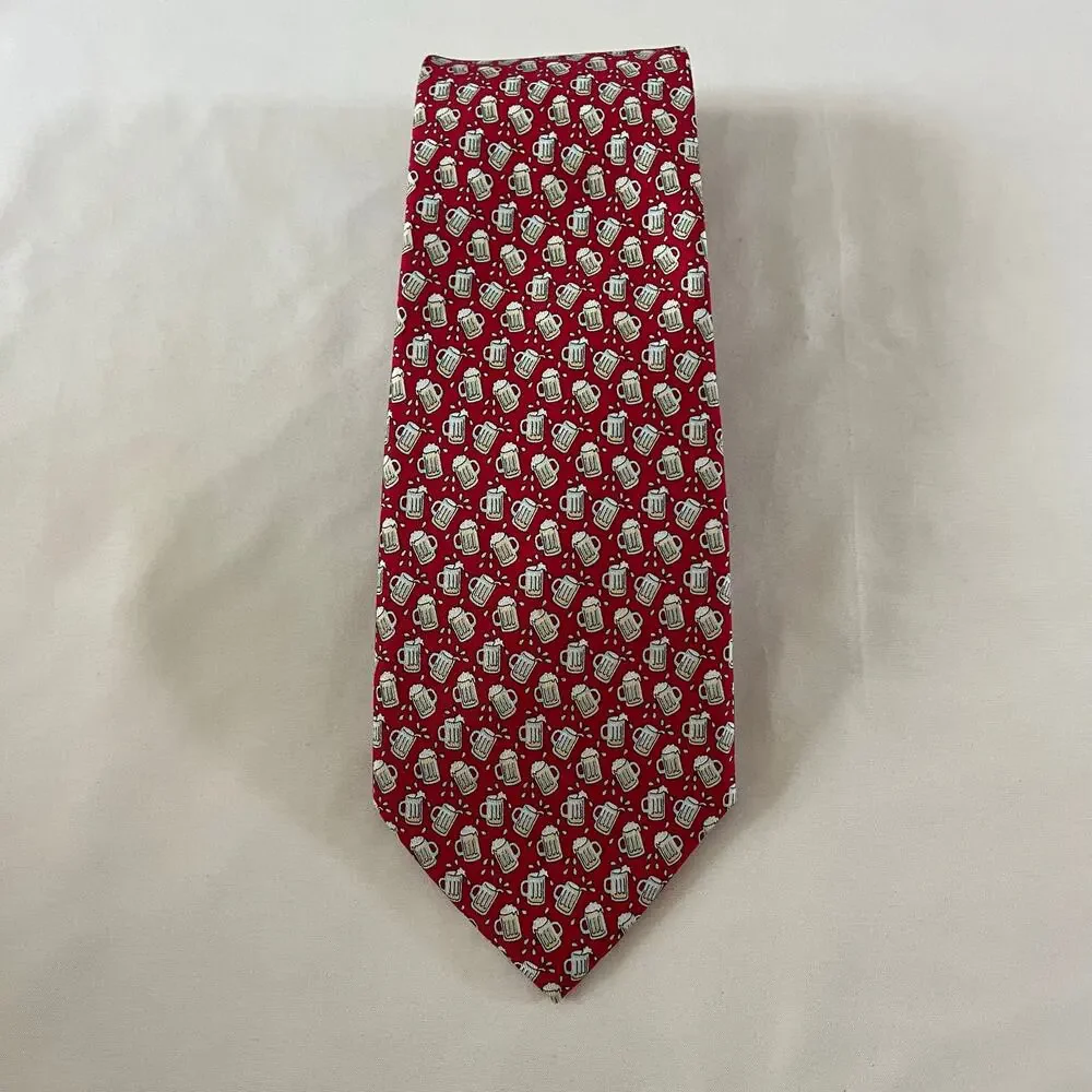 Vineyard Vines Silk Necktie Tie Red Martha's Vineyard 60